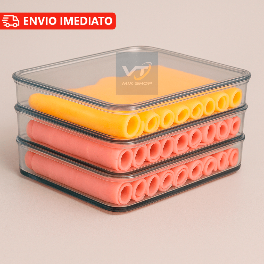 Porta Frios Presunto Queijo Acrílico Resistente Triplex Triplo Com Tampa Hermético Empilhá...