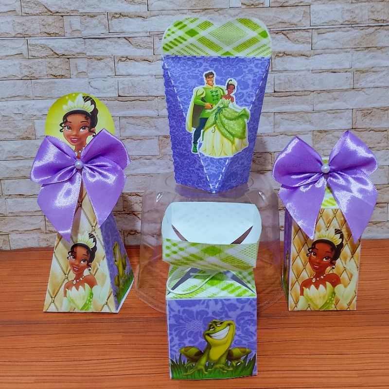 kit Festas Princesa e o Sapo Caixinhas Personalizadas Lembrancinhas para Festas.