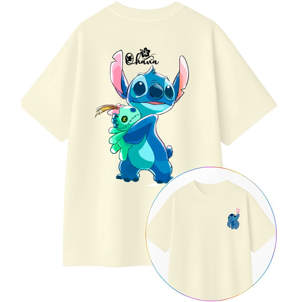 Camisetas Oversized unissex estampa Stitch streetwear camisa 100% algodão T-shirt Tecido Premium, com conforto e estilo
