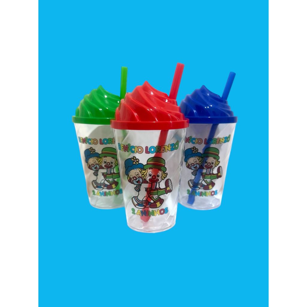 KIT 50 COPOS CHANTILLY 300ML PERSONALIZADOS QUALQUER TEMA! em Oferta na Shopee