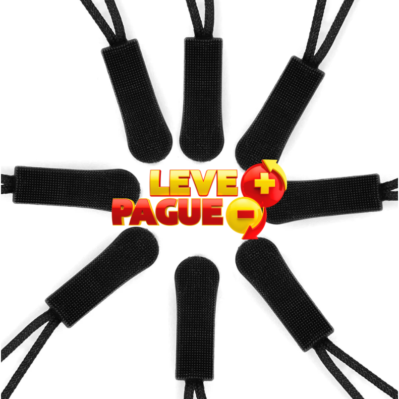 Kit Puxador de Ziper com corda Preto