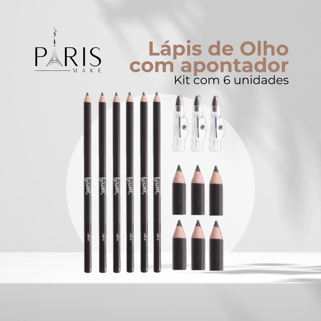 Kit Lápis Delineador de Olhos Preto com Apontador A Prova D Água Ruby COR PRETO - Carbon Black