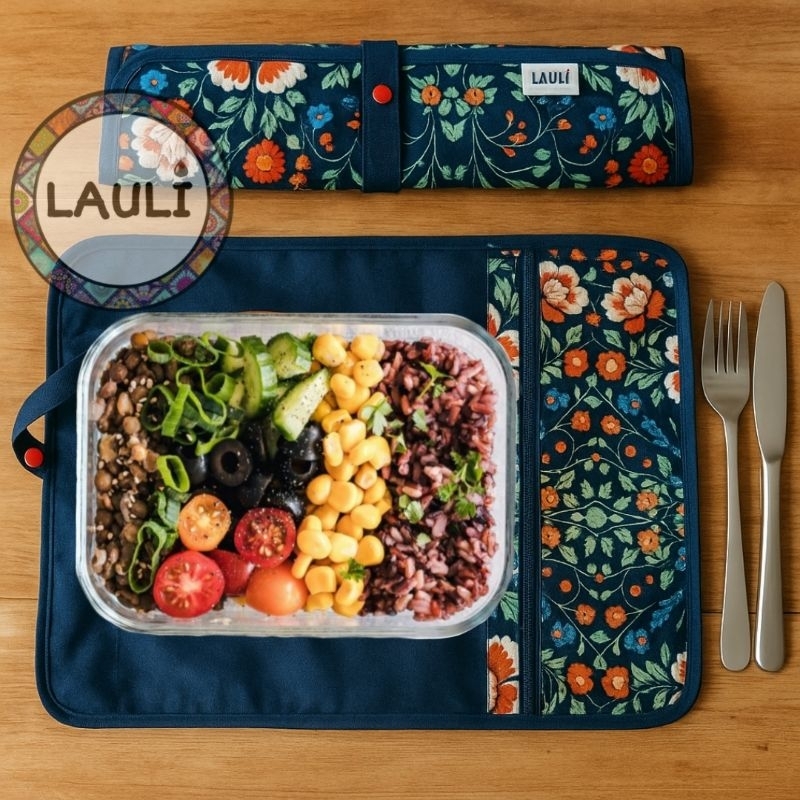 Lugar americano com porta talher - Produto artesanal