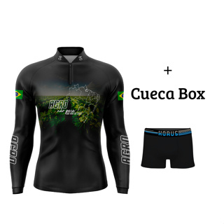 Camisa Camiseta Agro Masculina Agropecuária AgroNãoPara Proteção Solar Uv+50 GLL96 + Brinde Cueca Box em Oferta na Shopee