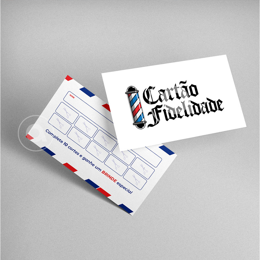 Detalhes do Cartão Fidelidade - Barbearia / Salão - Arte Pronta
