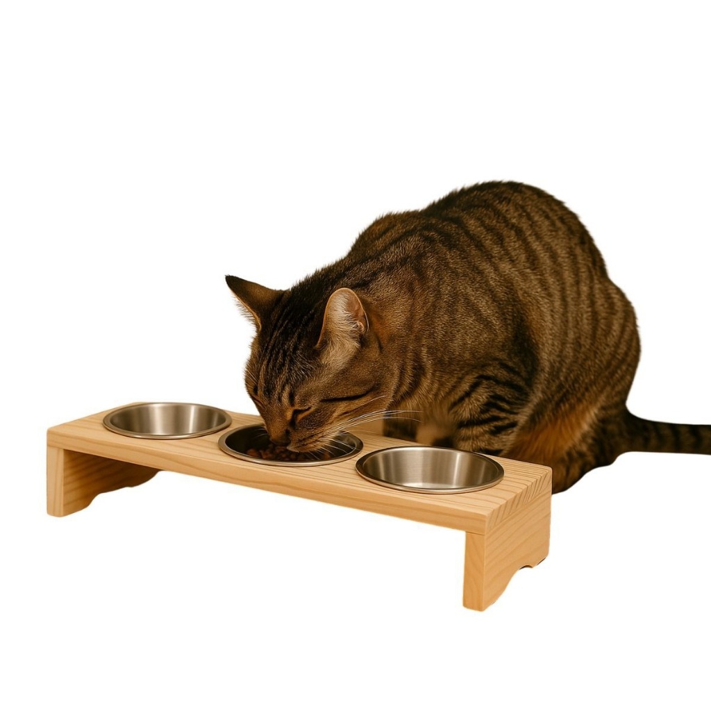 Comedouro Para Pet Elevado Triplo Cães e Gatos Pequeno Porte em Oferta na Shopee