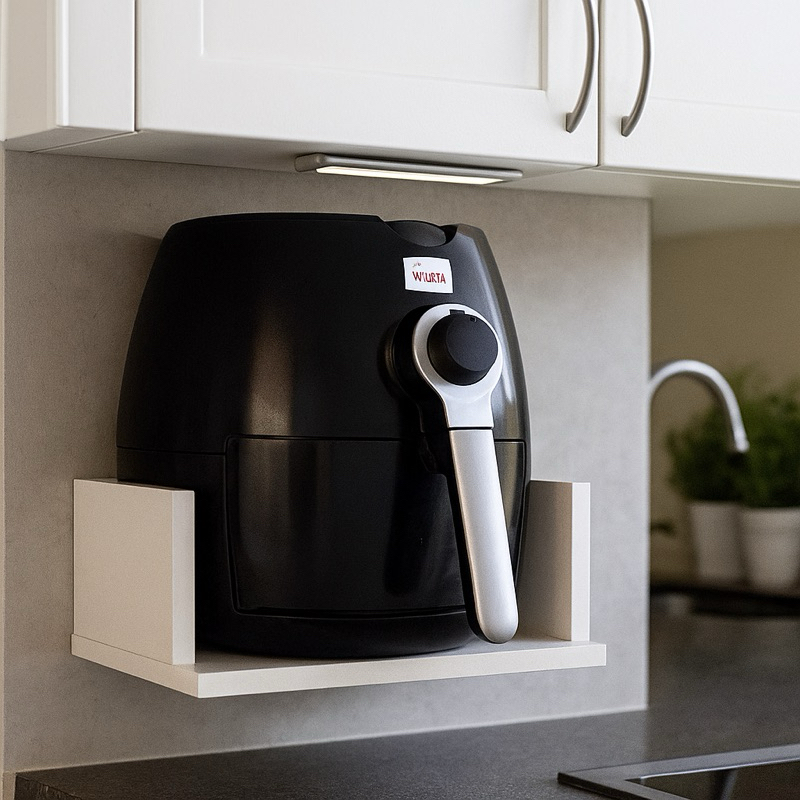 Suporte Nicho AirFryer Mdf Branco 35x35 em Oferta na Shopee