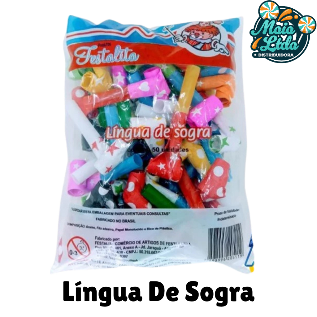 Kit 25 - 100 Línguas De Sogra Cores Sortidas Aniversário Festa Infantil Brinquedo