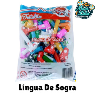 Kit 25 - 100 Línguas De Sogra Cores Sortidas Aniversário Festa Infantil Brinquedo