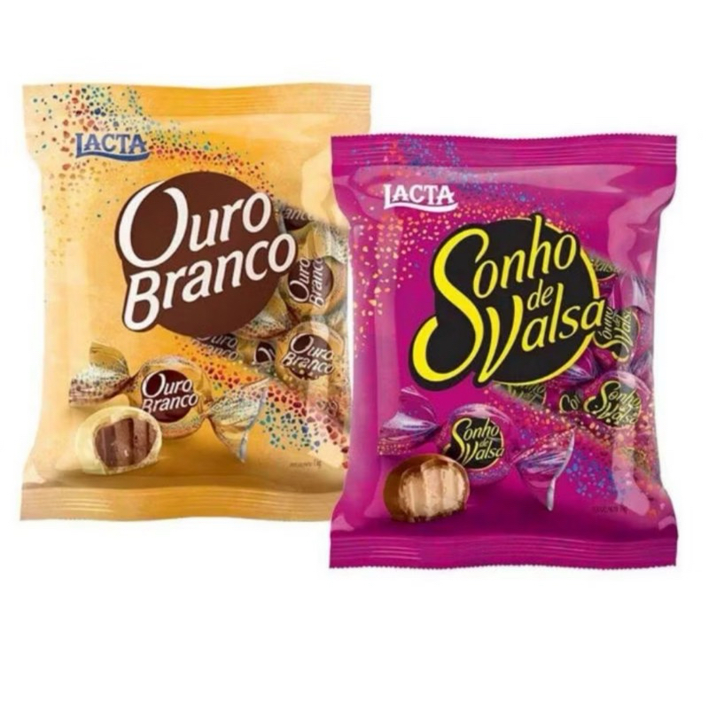 Kit Bombom Lacta Sonho de Valsa Pacote + Ouro Branco 540g