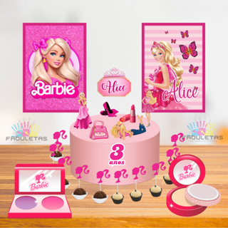 Kit Festa Só Um Bolinho BARBIE Enviar Nome/Idade IMEDIATAMENTE em Oferta na Shopee
