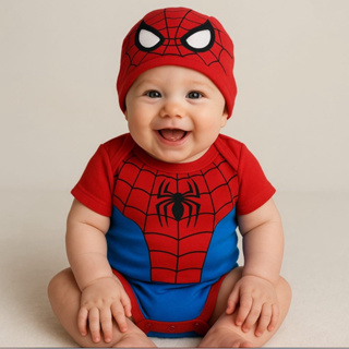 Body Bebê Tématico + Touca Homem Aranha Mêsversario fantasia Menino em Oferta na Shopee