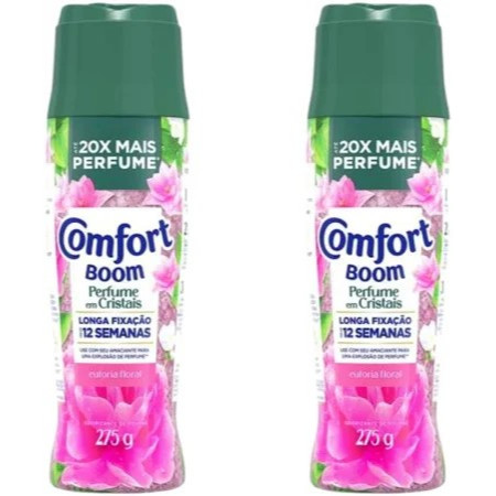 2 Unidades de odorizante de roupas comfort BOOM perfume em cristais euforia floral 275G