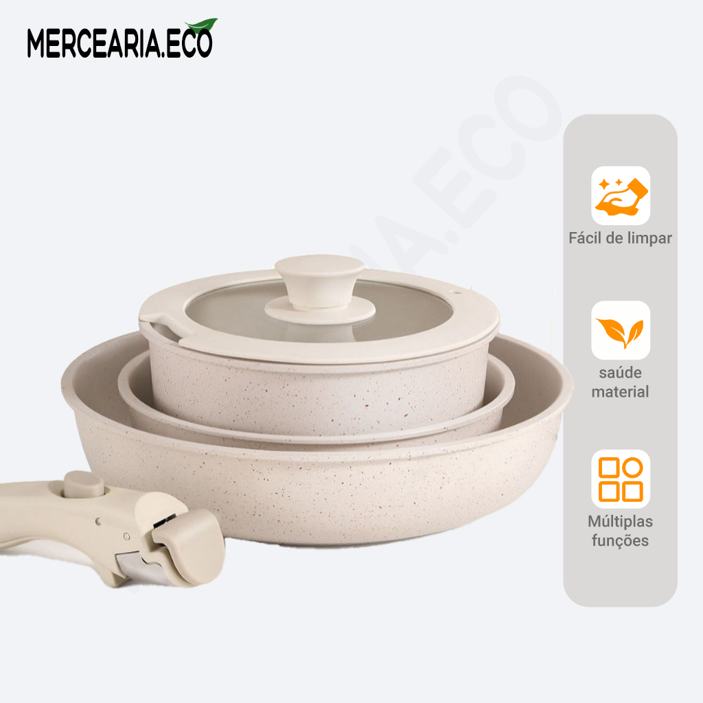 Panela Frigideira conjunto Antiaderente incluindo a panela de wok e a panela de frigideira Gás Indução