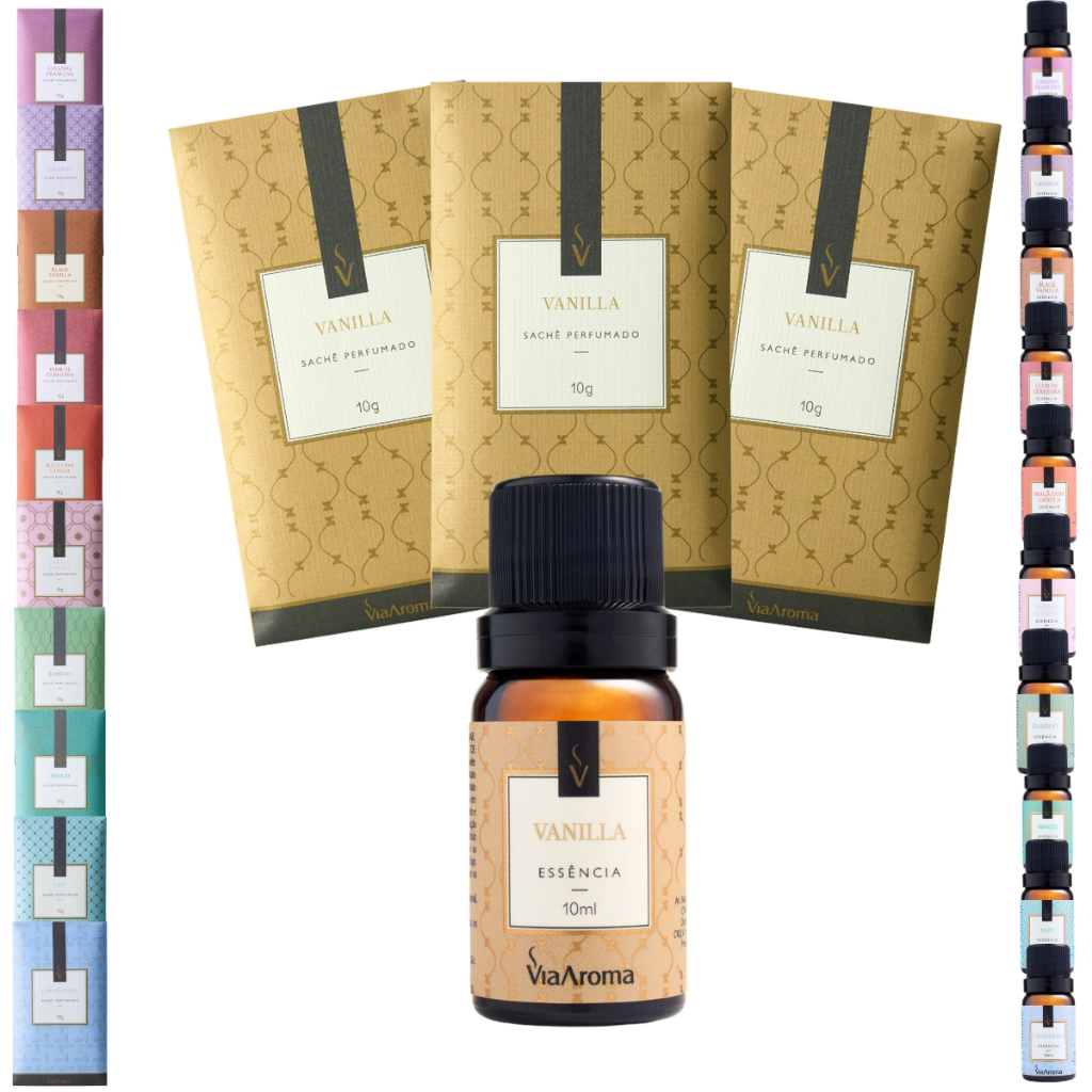 Essência Aromatizador com Cheirinho para Guarda Roupa Kit Via Aroma Sache Essência