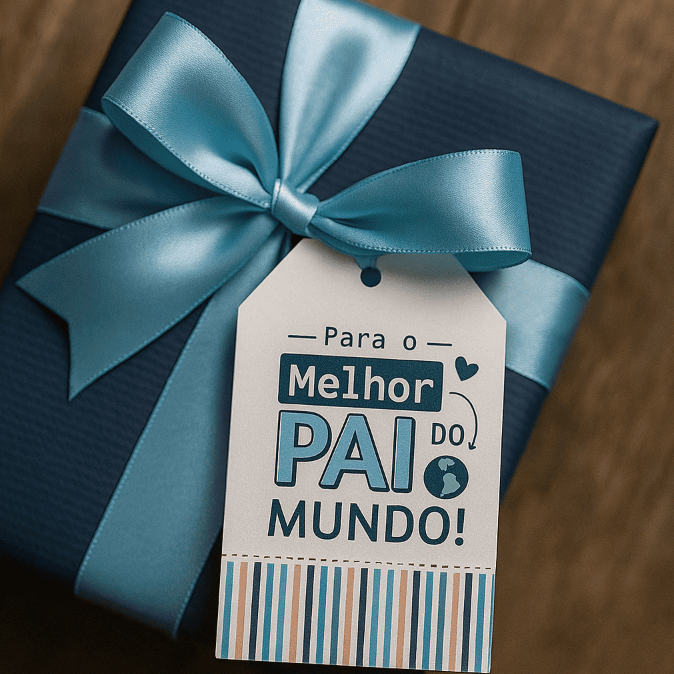 Tag Feliz Dia Dos Pais - Etiqueta para Embalagem , Presentes e Cestas - ENVIO IMEDIATO