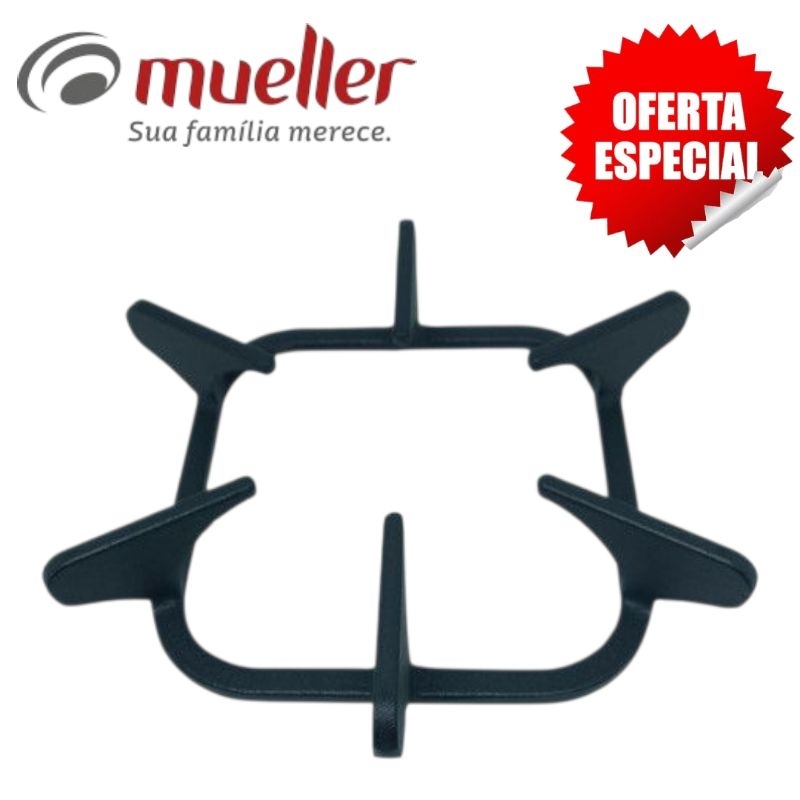 Grade Trempe Grelha Lateral Original Fogão Mueller Piacere Vetro Ferro Fundido