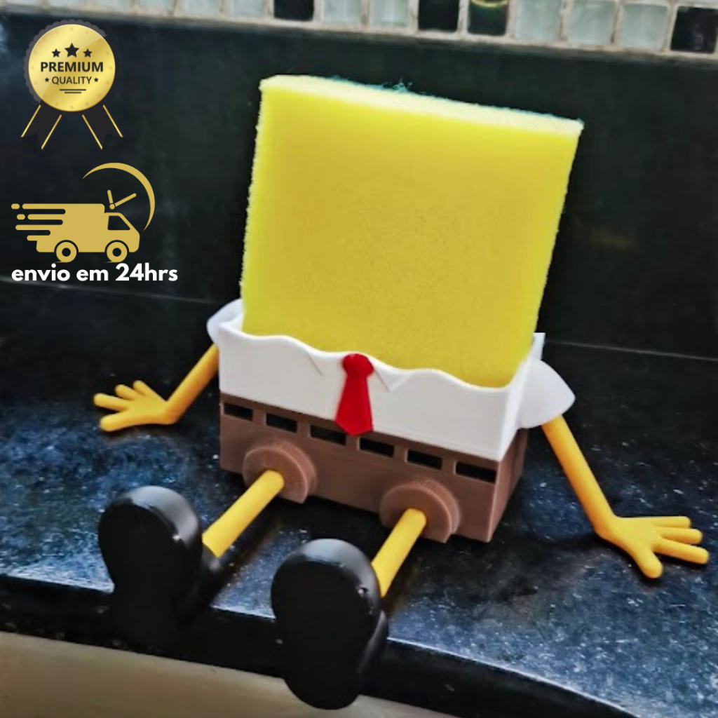 Porta Esponja Bob Esponja 3D – Decoração Divertida para Cozinha e Banheiro | Criativo e Funcional! em Oferta na Shopee