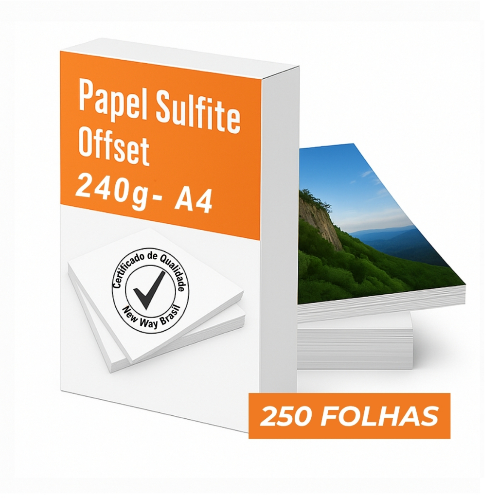 Papel Sulfite Off-Set 240gr A4 250 Folhas Alta Qualidade em Oferta na Shopee