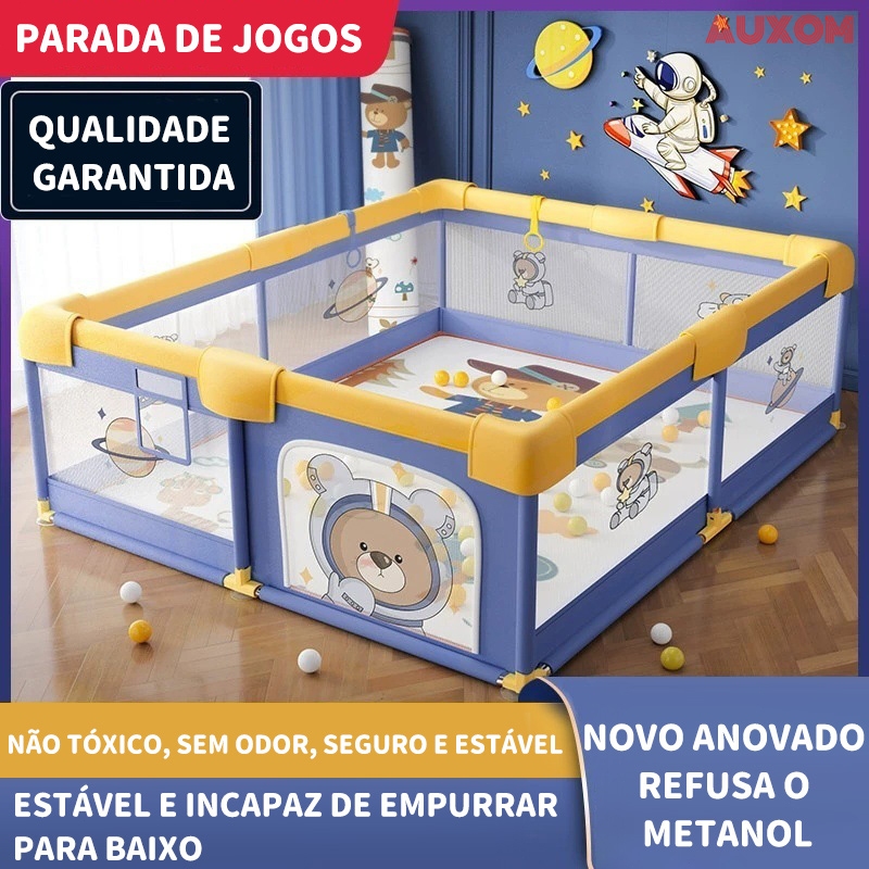 Chiqueirinho Dobrável para Bebê 180x120cm/200x150cm | Cercado Infantil com Proteção e Conforto em Oferta na Shopee