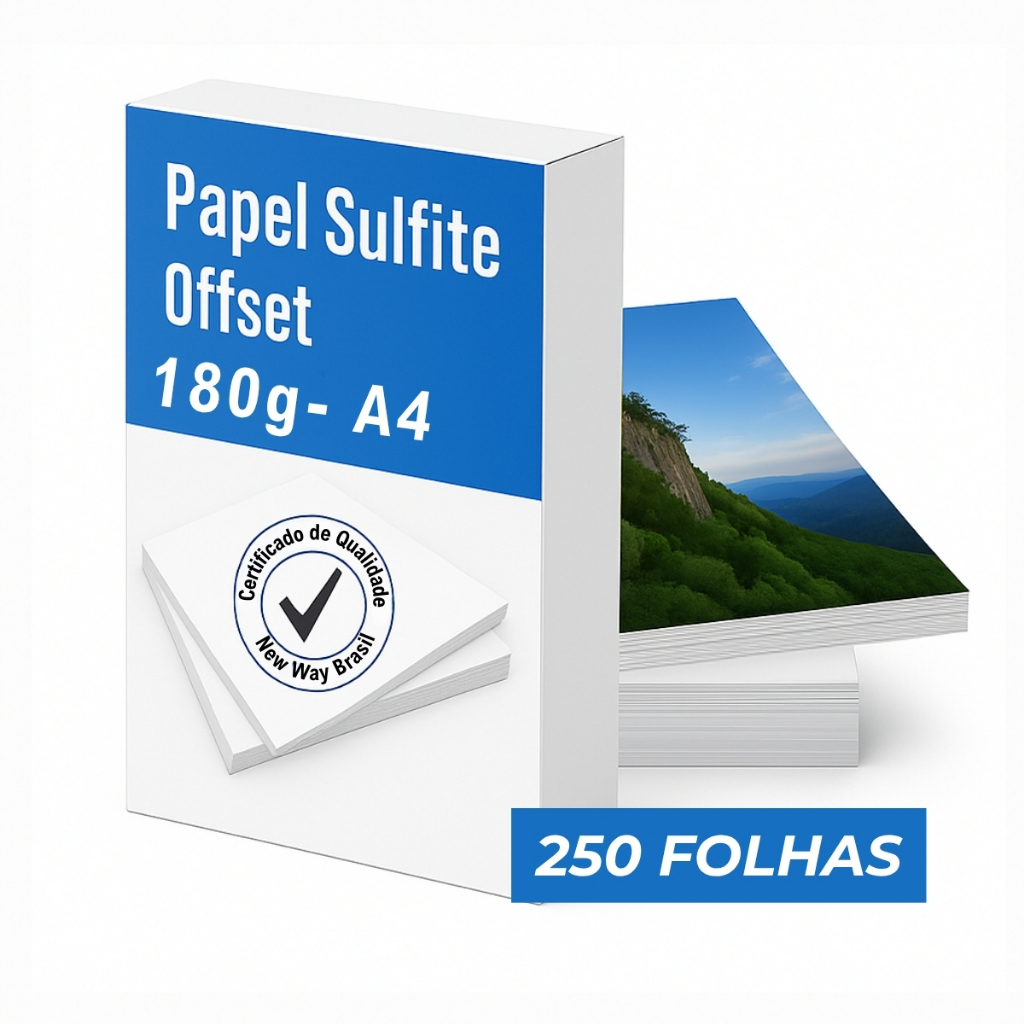 Papel Sulfite Offset 180g Folha A4 Chambril 250 Folhas em Oferta na Shopee