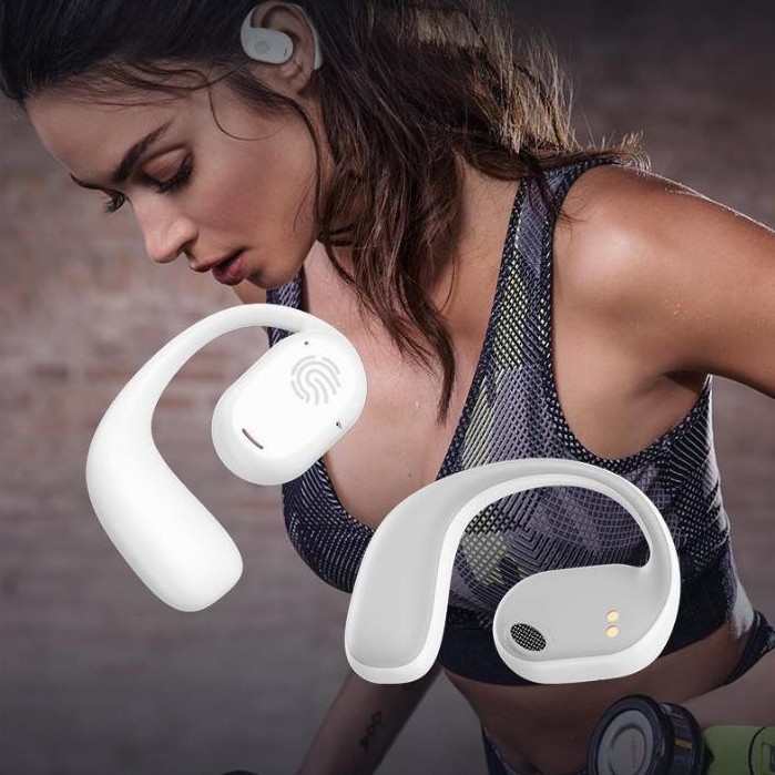 Fone TWS Esportivo D28 - Condução Óssea, Bluetooth 5.3, À Prova de Suor e Bateria Duradoura B8