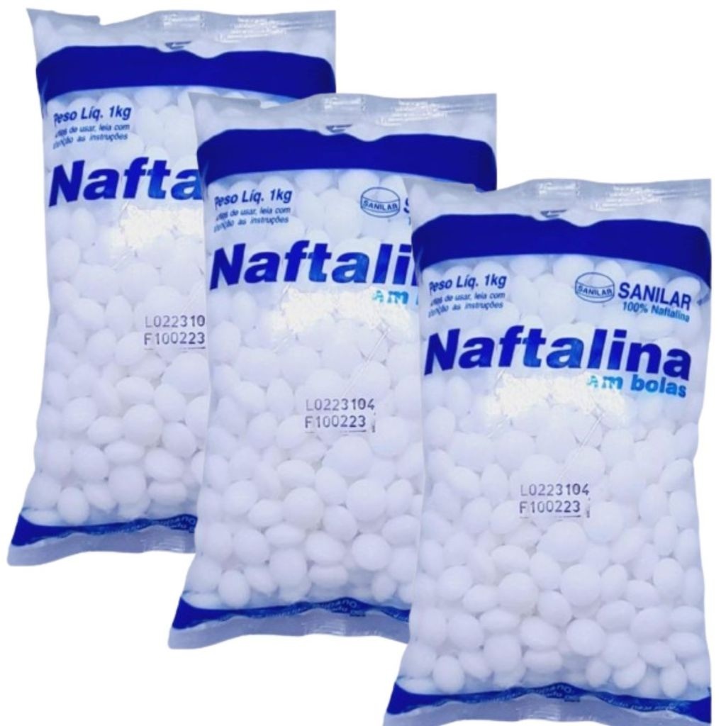 NAFTALINA PURA EM BOLAS SANILAR ATÉ 3KG ANTI INSETOS TRAÇAS BARATAS