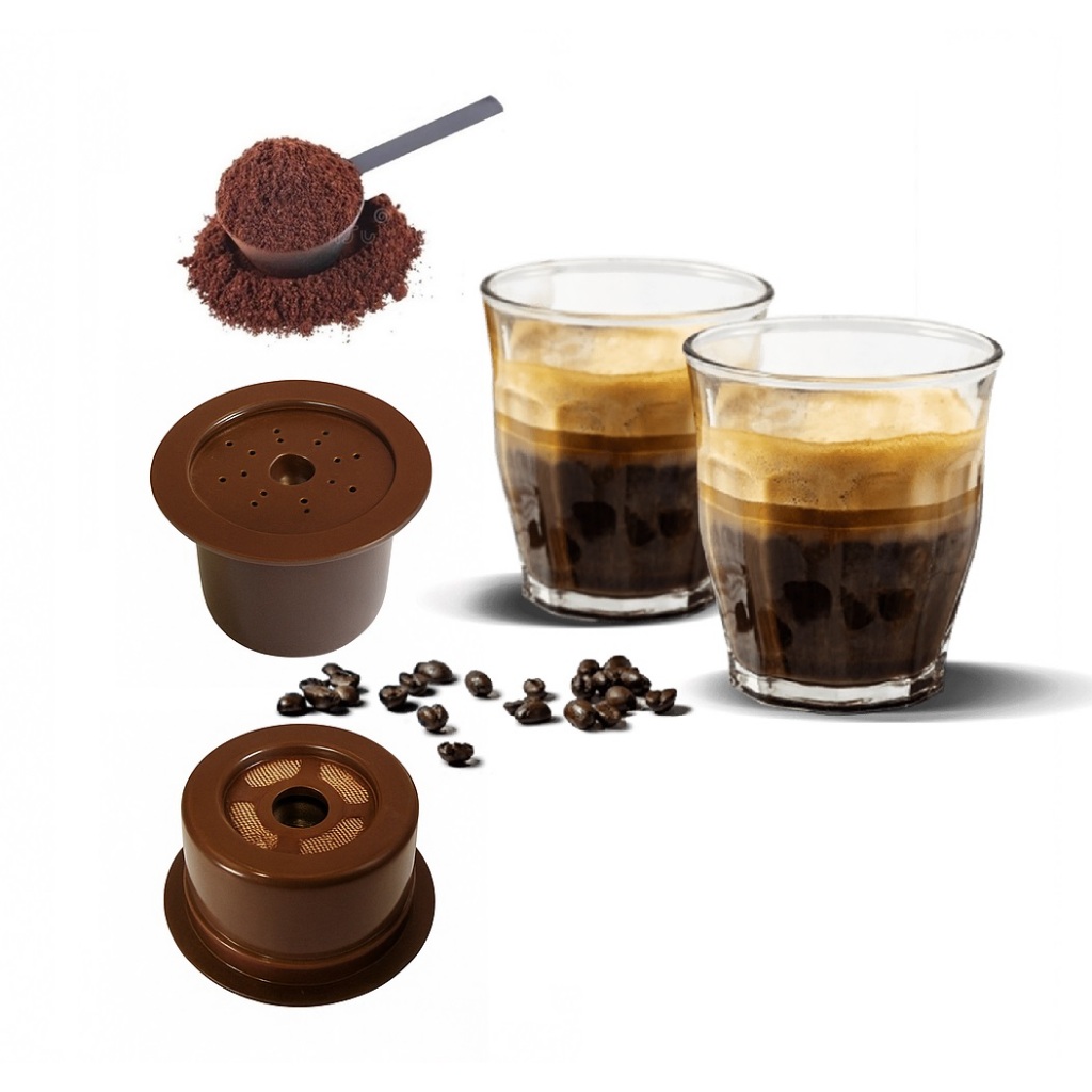 2 Cápsula Três Corações Recarregável Reutilizável Com Colher em Oferta na Shopee