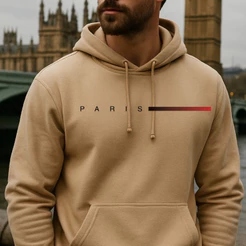 Blusa Frio Casaco Canguru PREMIUM Algodão Estampado Paris ADULTO Tecido Qualidade Bolso Confortavel