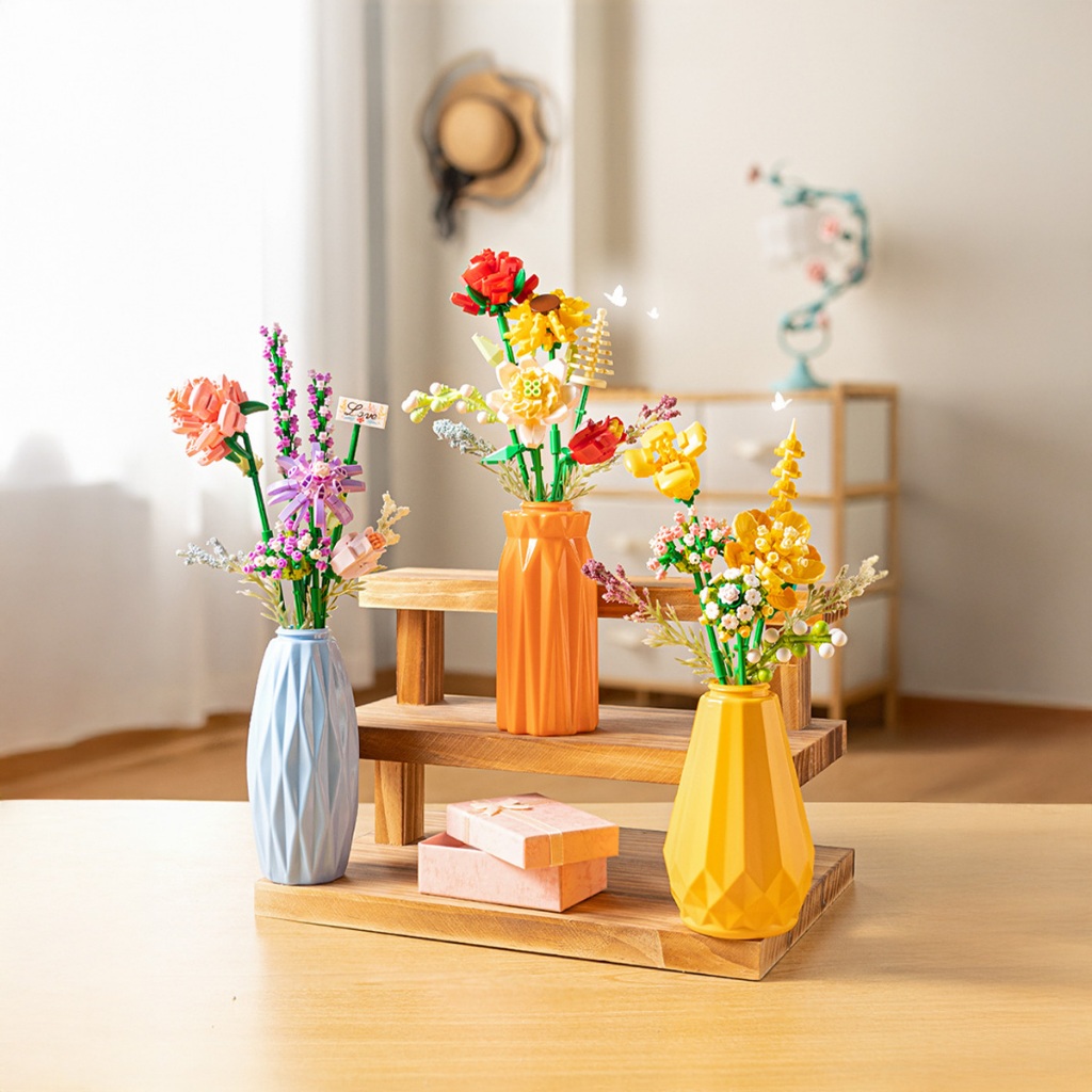 Buquê de Flores em Blocos de Montar Brinquedo Educativo para Meninas a partir de 3 Anos - Decoração Permanente em Oferta na Shopee