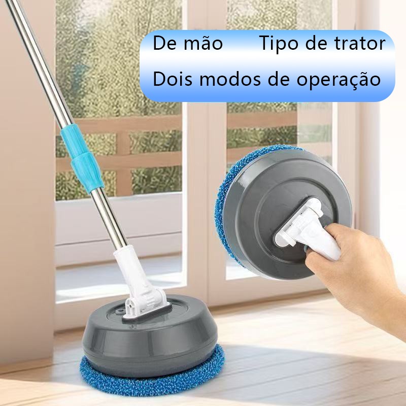 Esfregão Elétrico Limpador 360 Giratorio Elétrico de Piso Vassoura Redonda Recarregavel