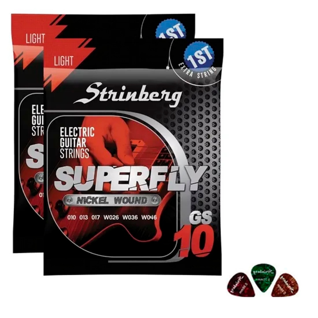 Kit 2 Jogos Cordas Encordoamento Strinberg Guitarra 10 Gs10 em Oferta na Shopee