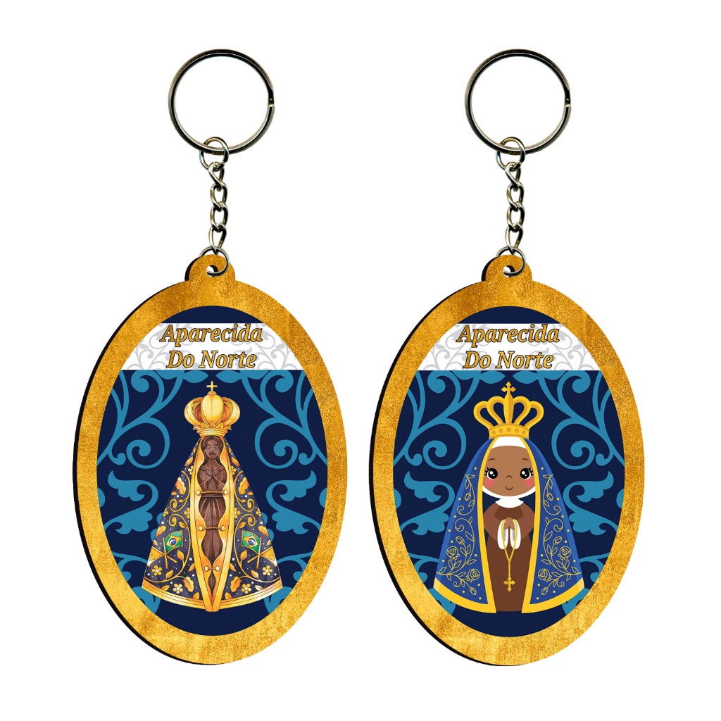 Chaveiro Nossa Senhora Aparecida 10cm Lembrancinha Religioso Decorativo Enfeite Lembrancinhas Cupula