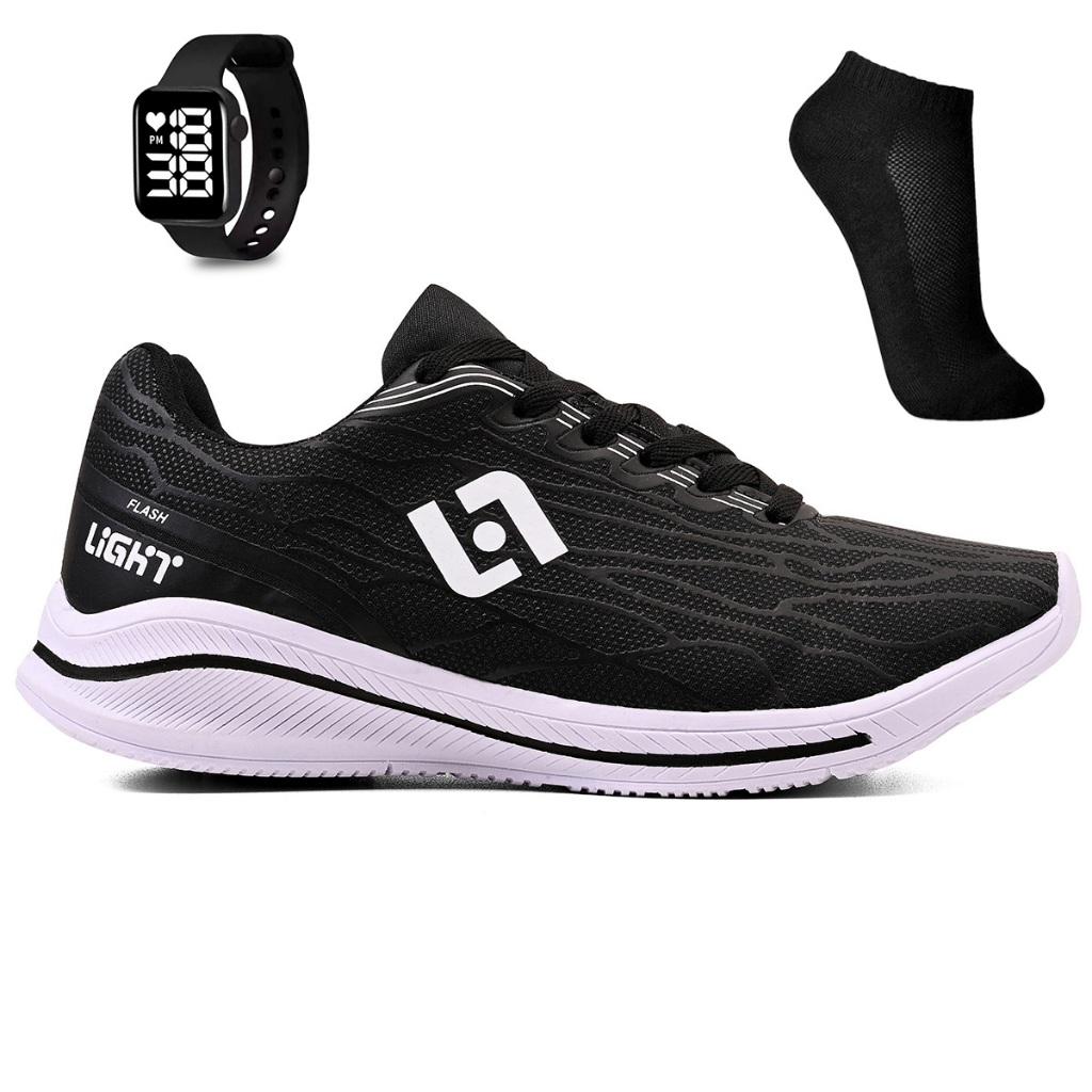 Tenis Masculino Feminino Esportivo Treino Academia Corrida Light Sport + Meia e Relogio em Oferta na Shopee