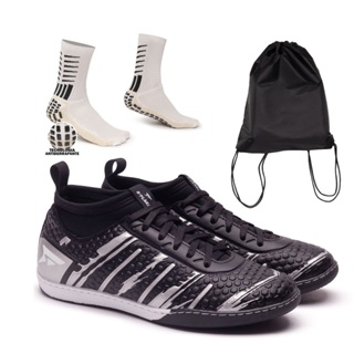 Combo Chuteira Botinha Adulto Futsal Leve e Confortável+Mochila Porta Chuteiras+Meia AntiDerrapante em Oferta na Shopee