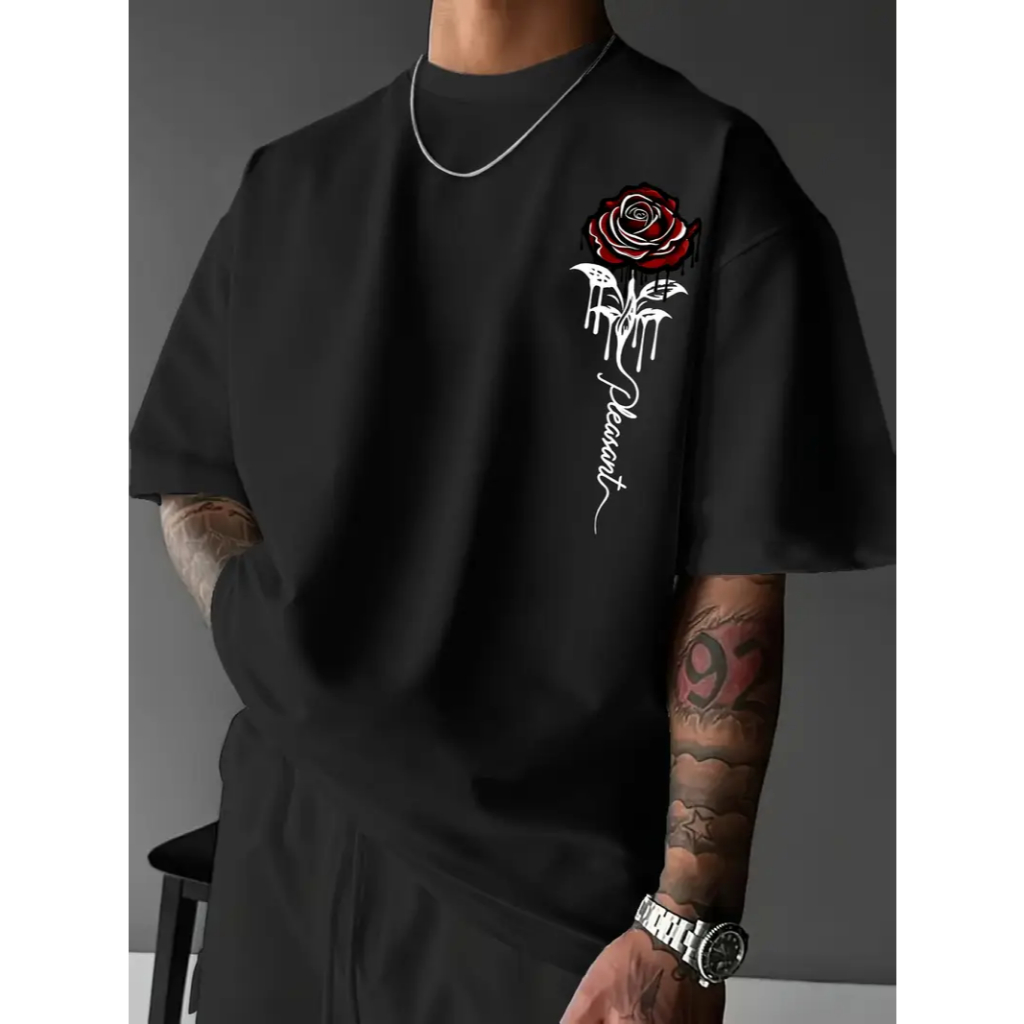 Camisa Masculina algodão camiseta casual estampada gola redonda 100% algodão premium manga curta-envio imediato