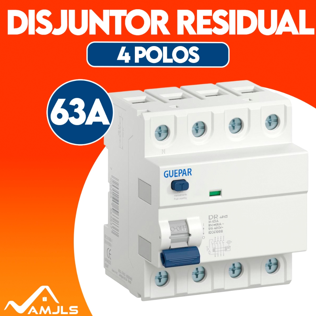 Disjuntor Interruptor Dr Diferencial Residual 4p 63a 30ma Guepar