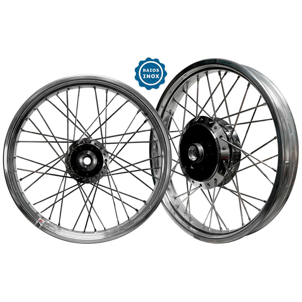Par Roda Aro Alumínio Polido Viper Vpr Titan Fan 150 160 Esd Raio Inox