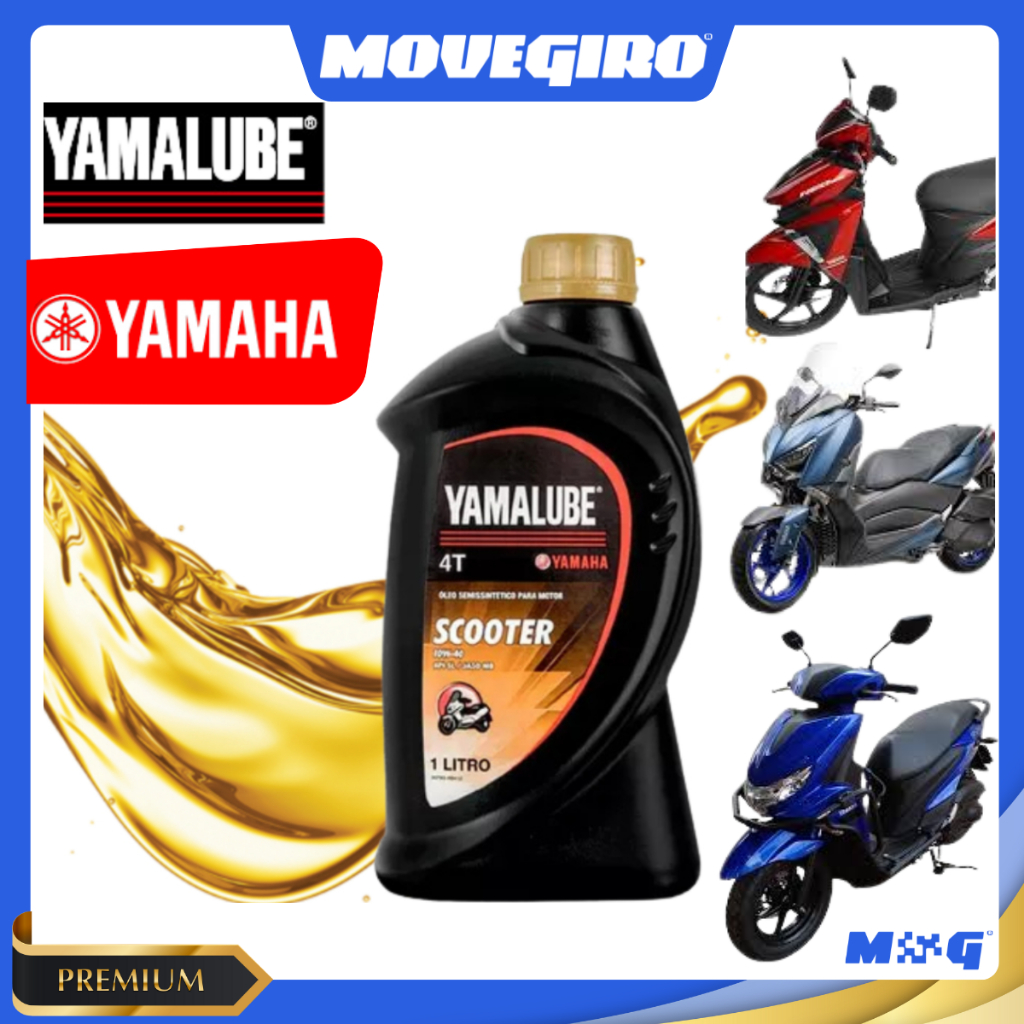 Óleo Yamalube Scooter Moto 4 tempos10W-40 Semi Sintético Original 1 Litro Yamaha X-max Fluo Neo Nmax