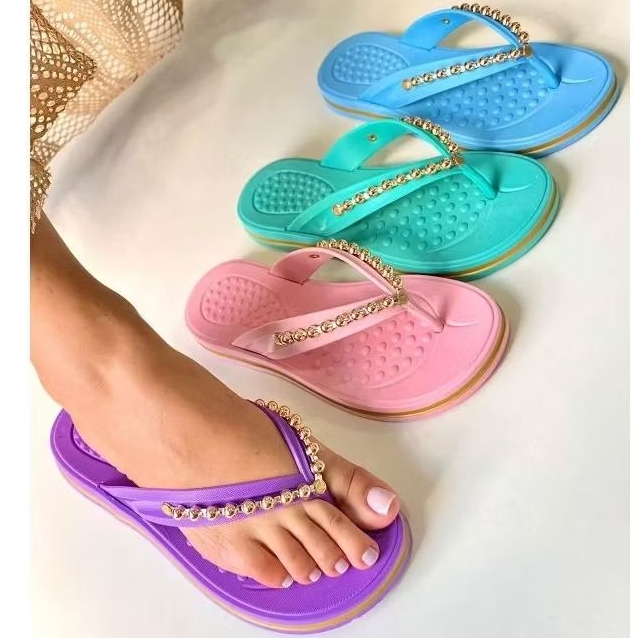 Chinelo Feminino Adulto Sandália Ortopédica Confortável Sola Baixa Antiderrapante