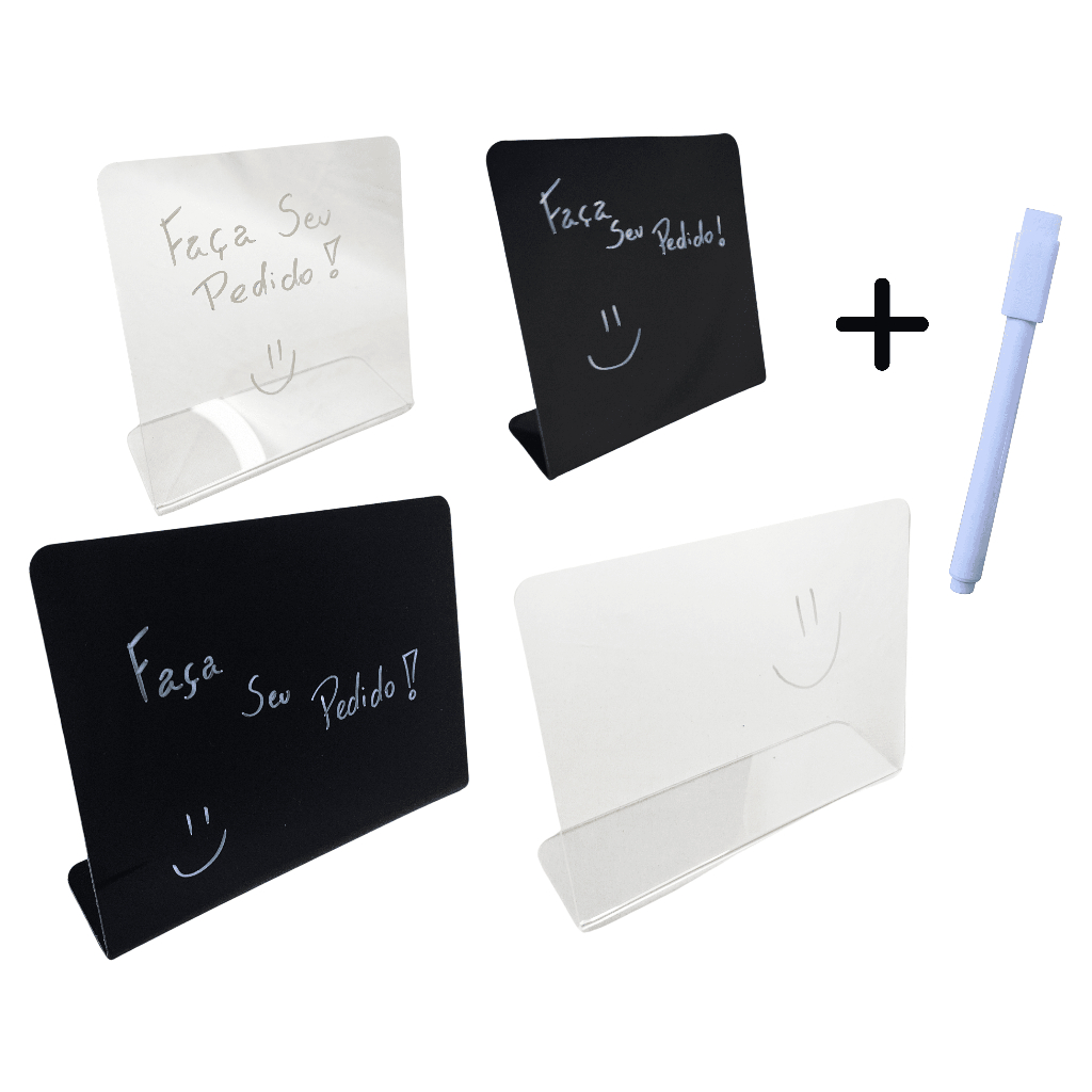 Mini Lousa Quadro Anotacao Porta Recado Para Escritório Aviso De Mesa Acrilico em Oferta na Shopee