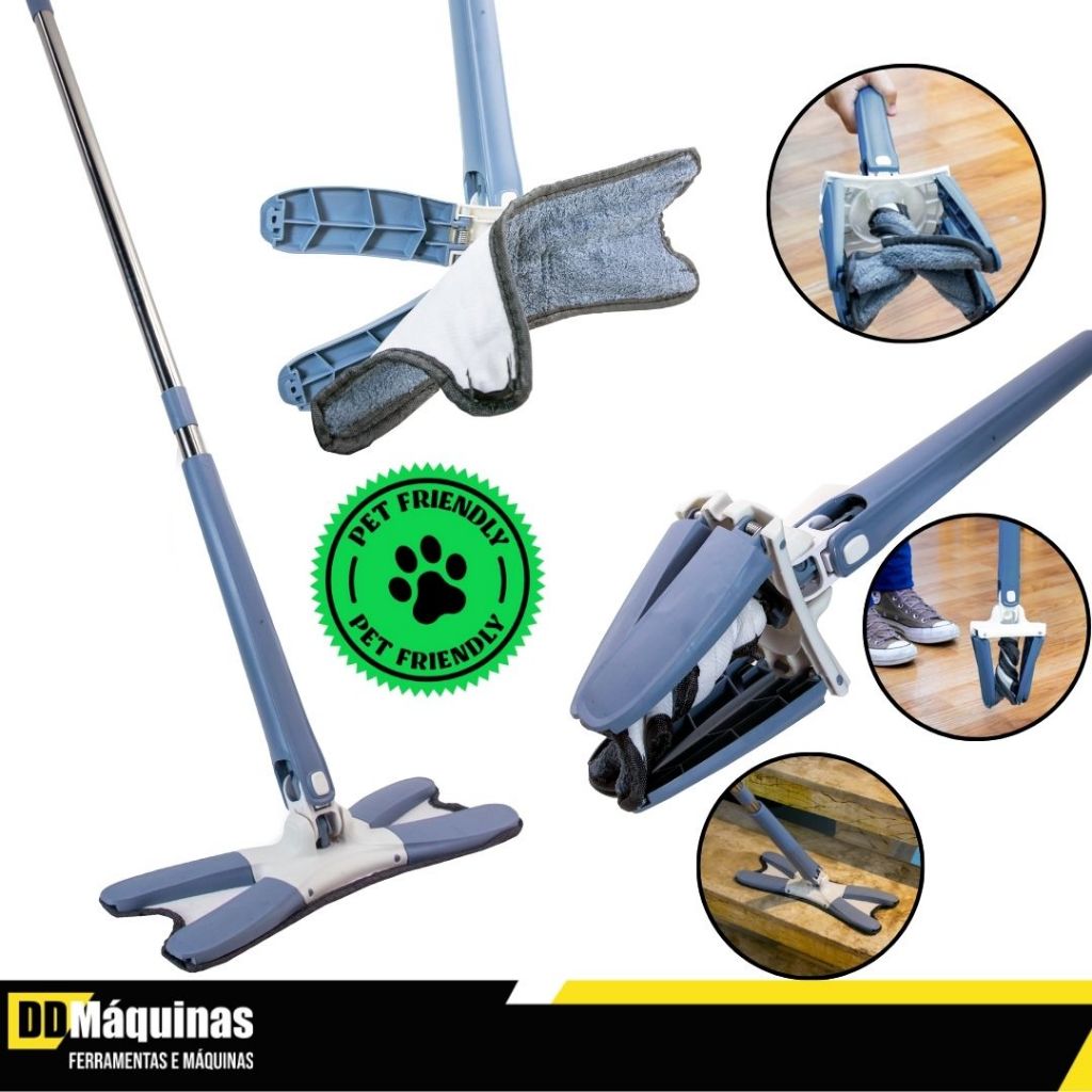 Rodo Mop Esfregão Giratório Removedor de Pelos Pet FST022 - Fasterr - Home & Living