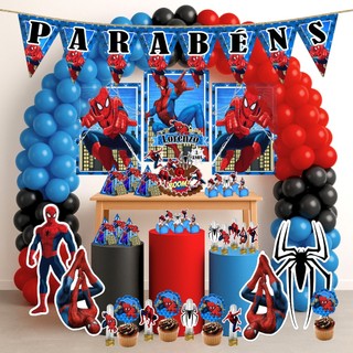 Kit Festa Aniversário Personalizado Homem Aranha AZUL 78 itens- Decoração Mesversário Lembrancinha