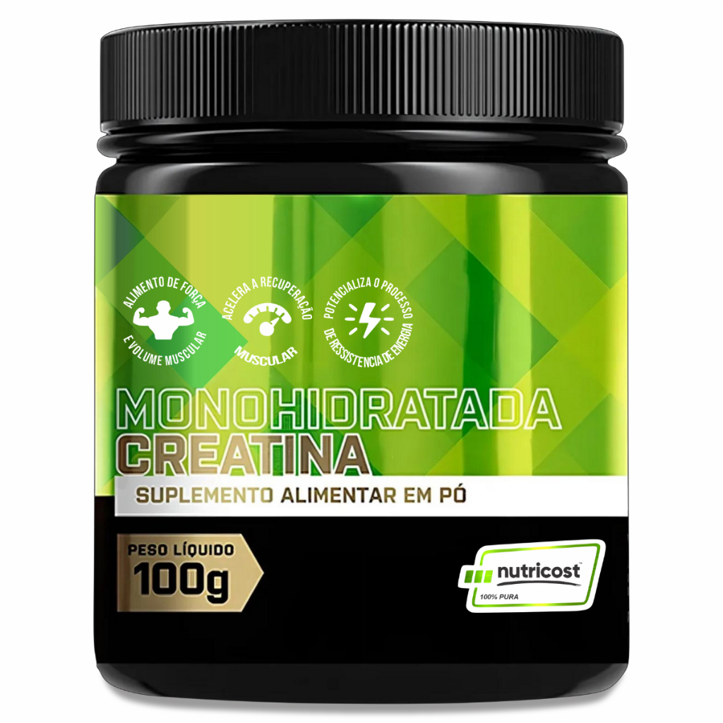 Creatina Pura Creatina Monohidratada Pote 100g pt verde