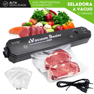 Seladora a Vácuo Doméstica – Bivolt Vedação Hermética | Para Conservar Alimentos | Com 10 Sacos - SH em Oferta na Shopee