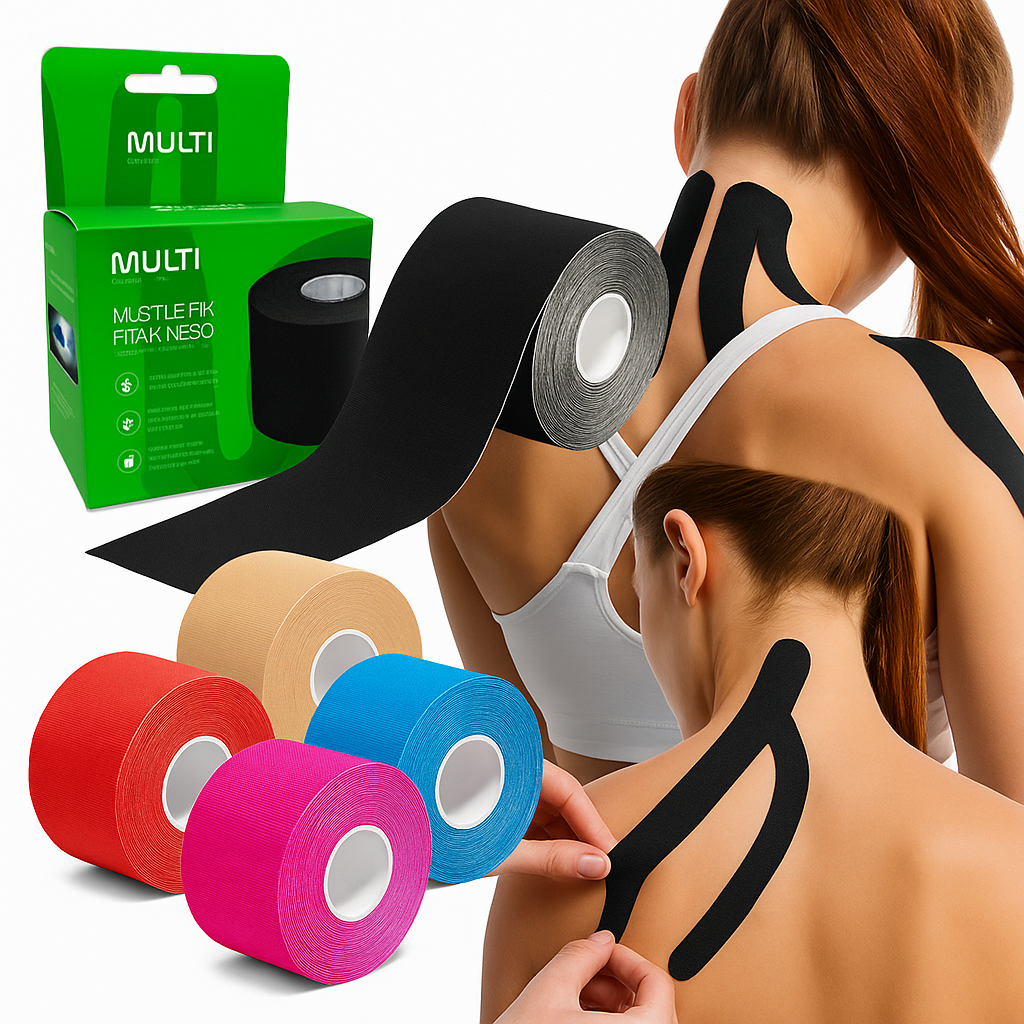 Fita Kinesio Tape Multilaser 5m 🩹 Bandagem Elástica Profissional Alta Fixação
