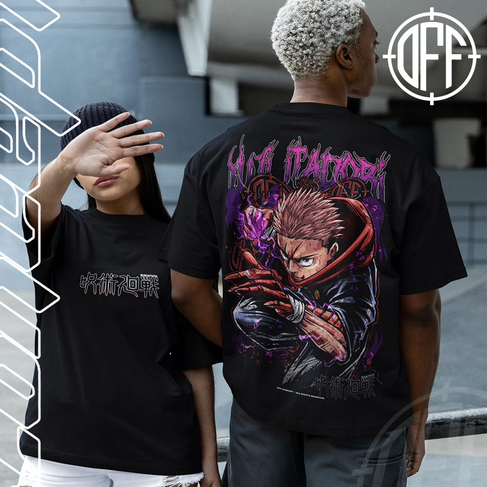 Camiseta Basica e OVERSIZED Yuji Itadori Receptaculo Jujutsu Kaisen Cursed Anime Unissex - Offconcept