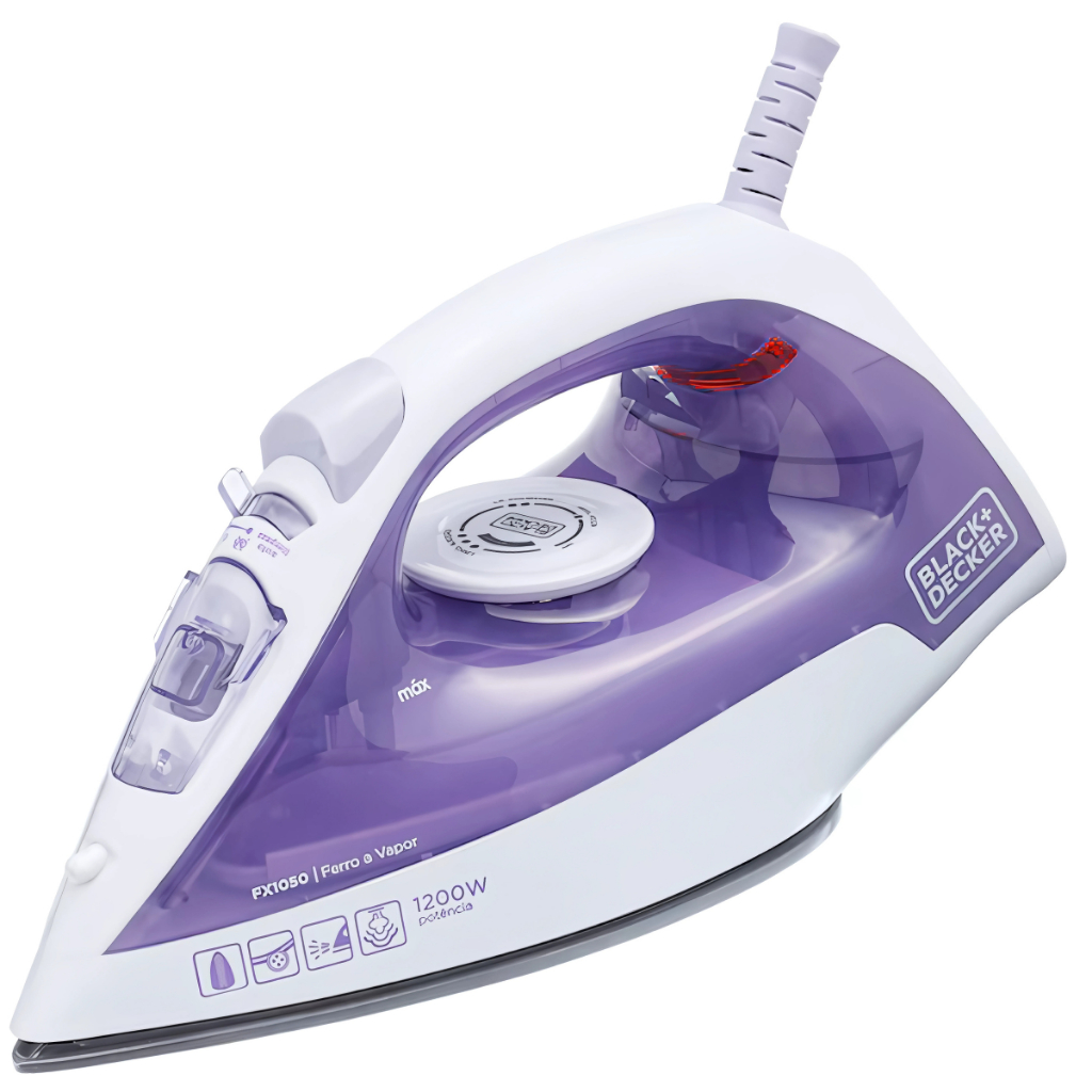 Ferro Passar Vapor Black Decker FX1050 Lavanda 1200W Roupas Vertical Antiaderente