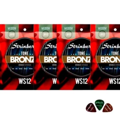 Kit 04 Encordoamento Violão Strinberg 010-011-012 Aço