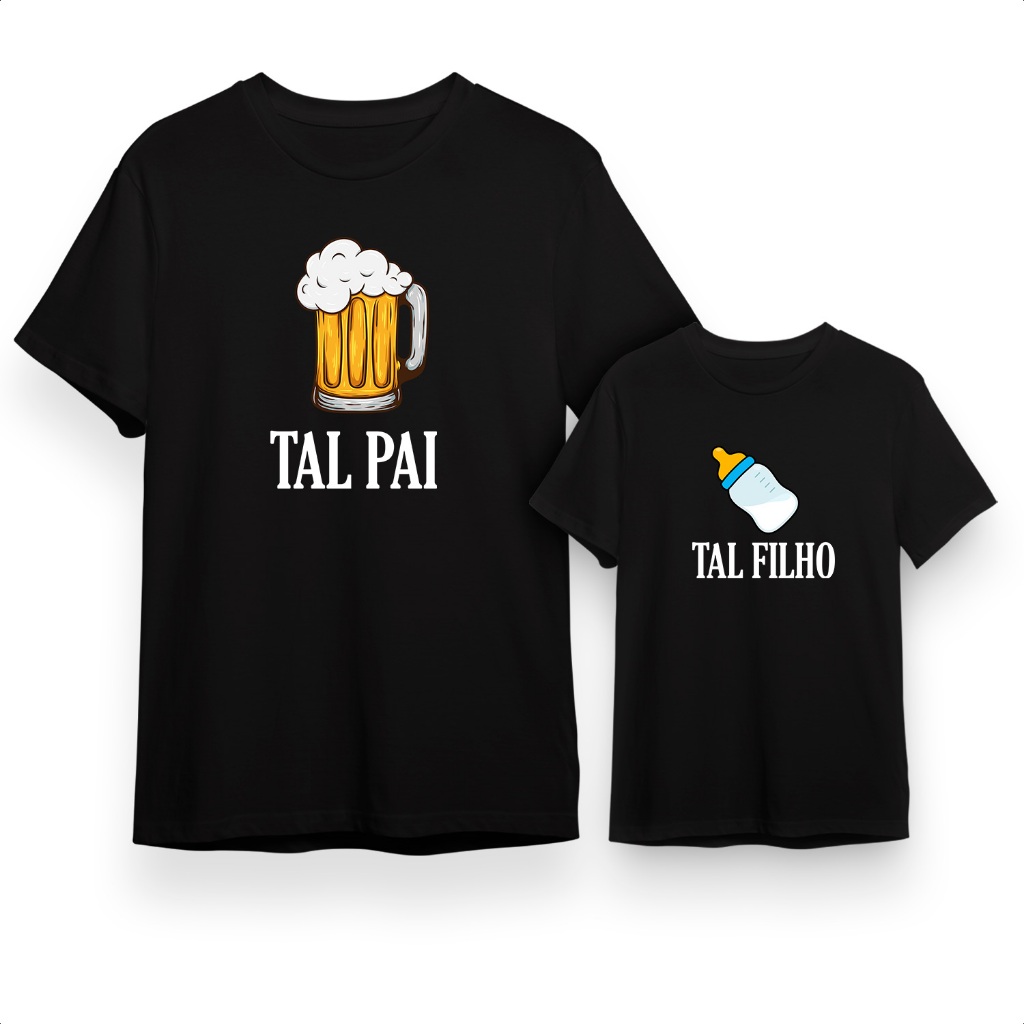 Kit 2 Camisetas Cerveja e Mamadeira/ Kit Pai e Filho